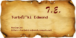Turbéki Edmond névjegykártya